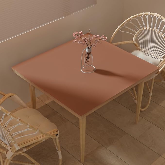 Zinkooat Faux Leather Table Cover,1.8mm Thick,40x40 Inch Table Protector,Table Protector for Dining Room Table,Dining Table Cover,Table Cover Protector.(Brown+Gray,40x40)