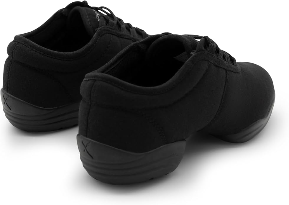 Capezio womens Canvas Sneaker dance shoes, Black, 4.5 US