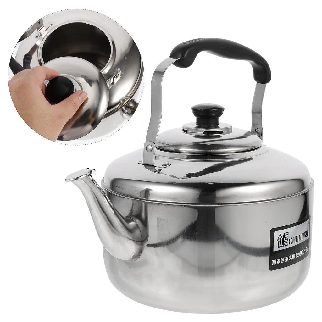 Cabilock Large Capacity Stainless Steel Sounding Kettle for Induction Cooker with Even Heat Transfer Bumpy Base and Comfortable Anti-Scald Handle 9.05X9.05X11.02In