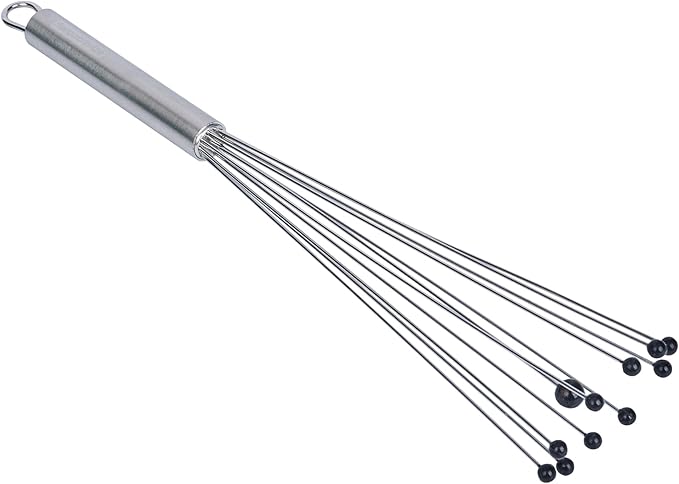 Restaurantware 12.5 in Stainless Steel Ball Whisk with Silicone Tips - 6 Pack - German Standard Sauce & Gravy Whisk, Non-Scratch, Dishwasher Safe - Non-Stick Safe Silicone Ball Whisk for Baking