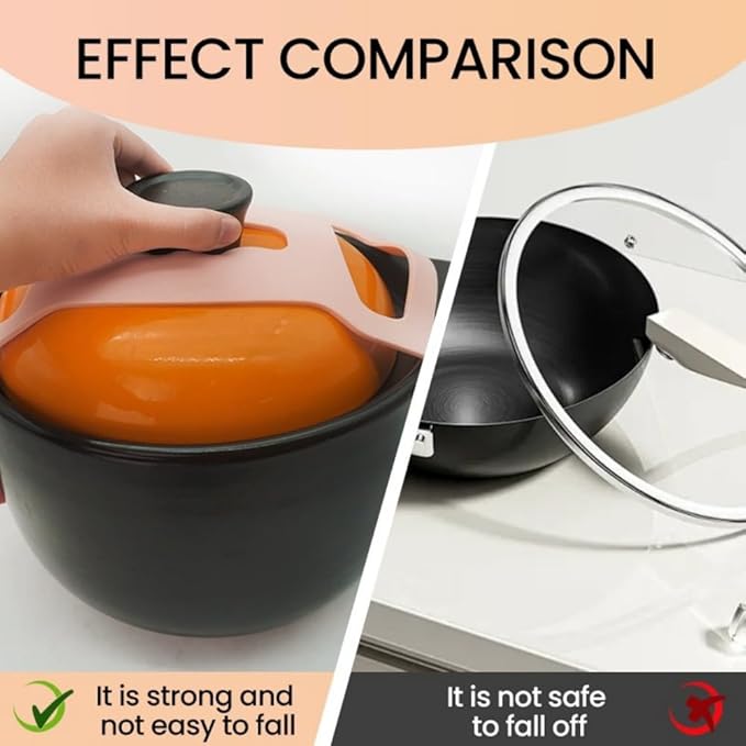 Silicone Lid Lock Strap for Crockpot Slow Cooker(6/7/8 Quart)-Pink 1PCS