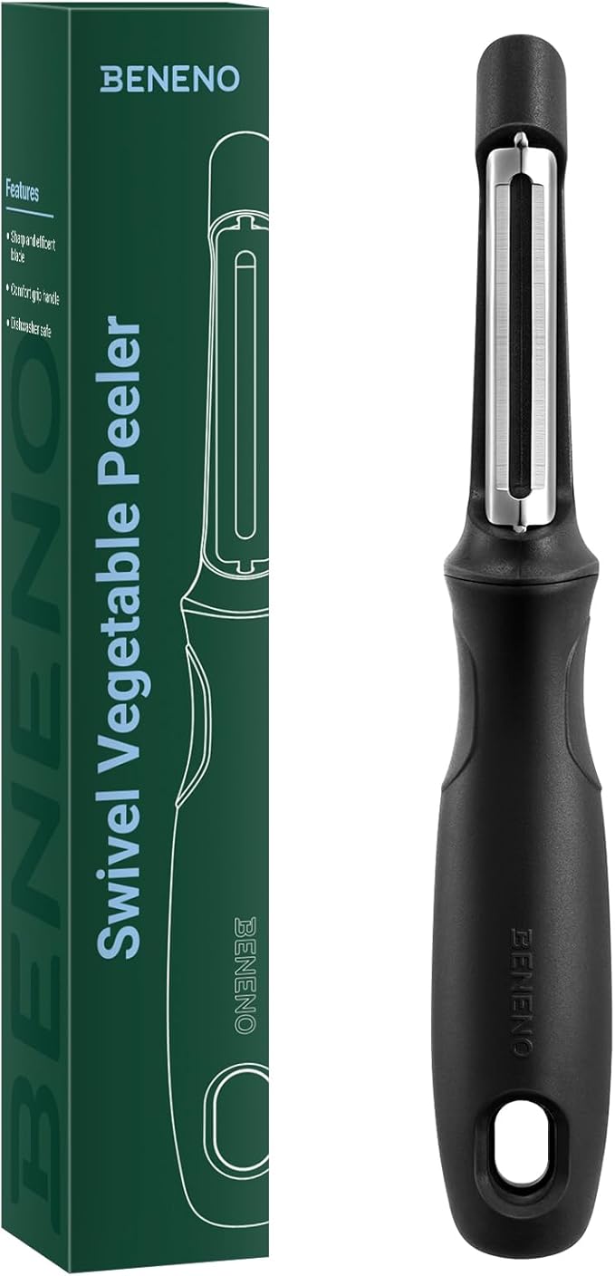 Beneno Swivel Vegetable Peeler, Premium Smooth Peeling Potato Peeler, Black