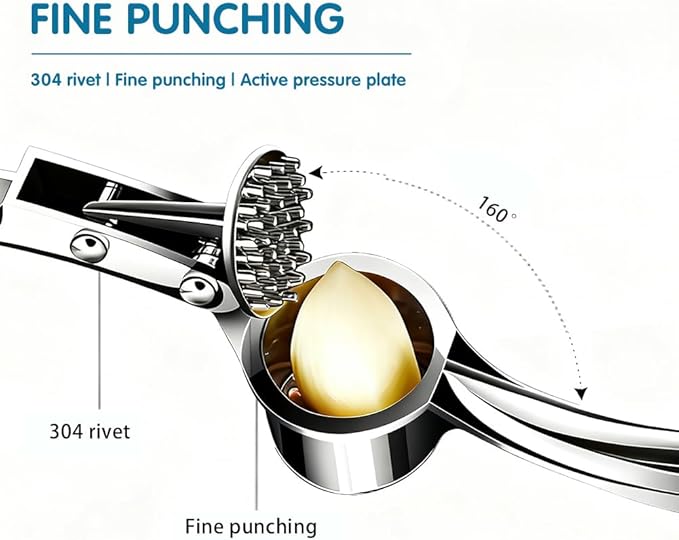 1 Pack Garlic Press, Lightweight-Duty Rust-Resistant Garlic Mincer & Crusher with Ergonomic Handle, Easy Squeeze, Easy Clean, Dishwasher Safe
