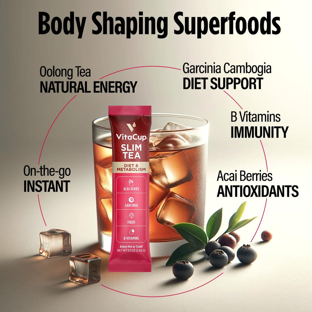 VitaCup Slim Instant Tea Packets For Diet Support, 10ct