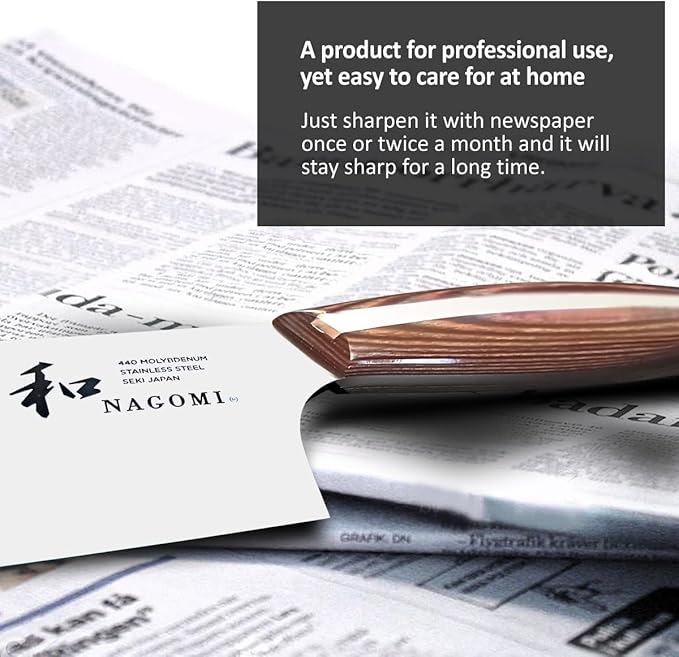[NAGOMI] 8 inch Chef Knife | Stainless Steel HRC58 Professional Japanese Kitchen Cooking Knife with Ergonomic Handle for Thick Meat and Fish | Stylish Gift Box