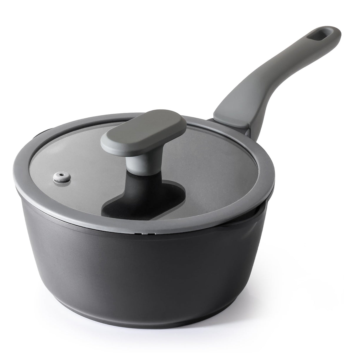 PRICUSIS Nonstick Saucepan with Lid, 2 Quart Sauce Pan, Healthy Sauce Pot with Pour Spouts for Multipurpose Use, PFOS & PFOA Free, Induction Compatible, Apricot