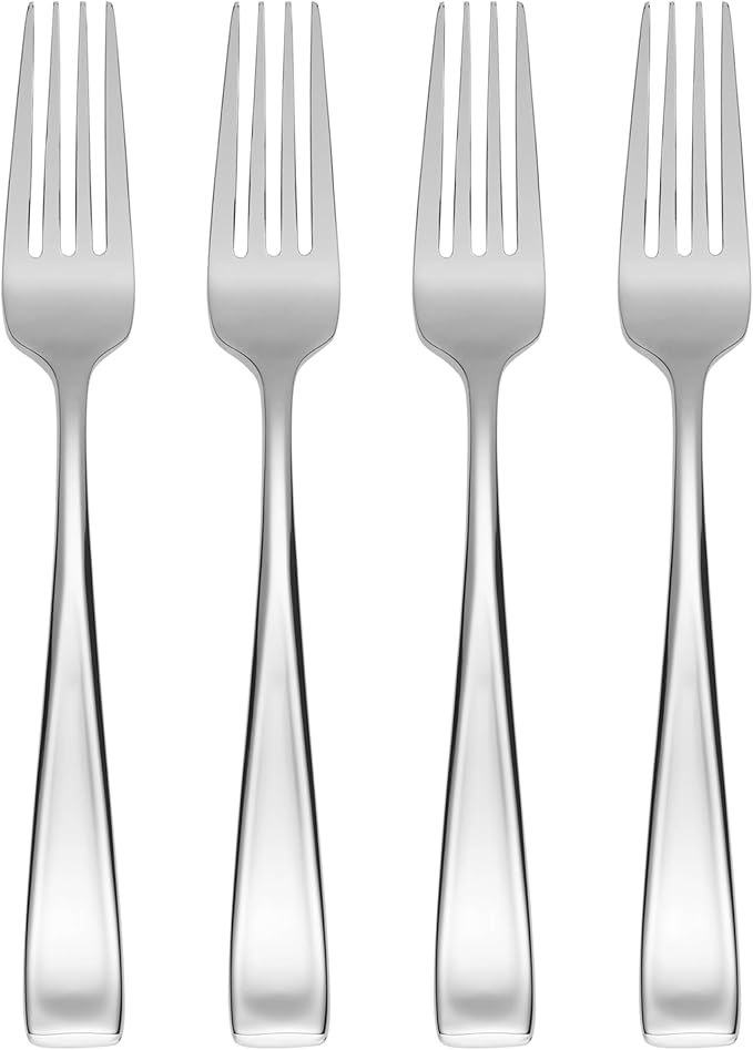 Oneida Moda Dinner Forks Silverware Set for 4, Flatware