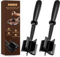 2-Pack Ground Beef Masher, Heat-Resistant Meat Masher with 5 Curved Blades