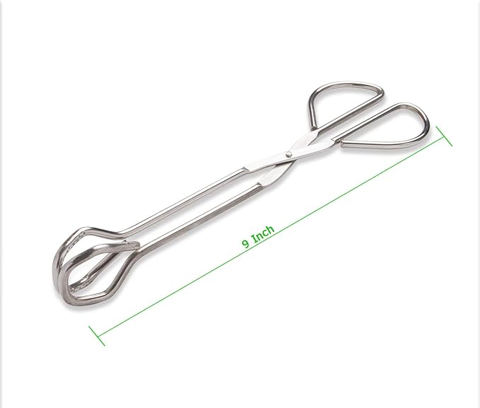 Hiash 9-Inch Heavy Duty Stainless Steel Kitchen Tongs - Comfortable Ergonomic Grip, Scissor Design, Heat Resistant for BBQ and Cooking