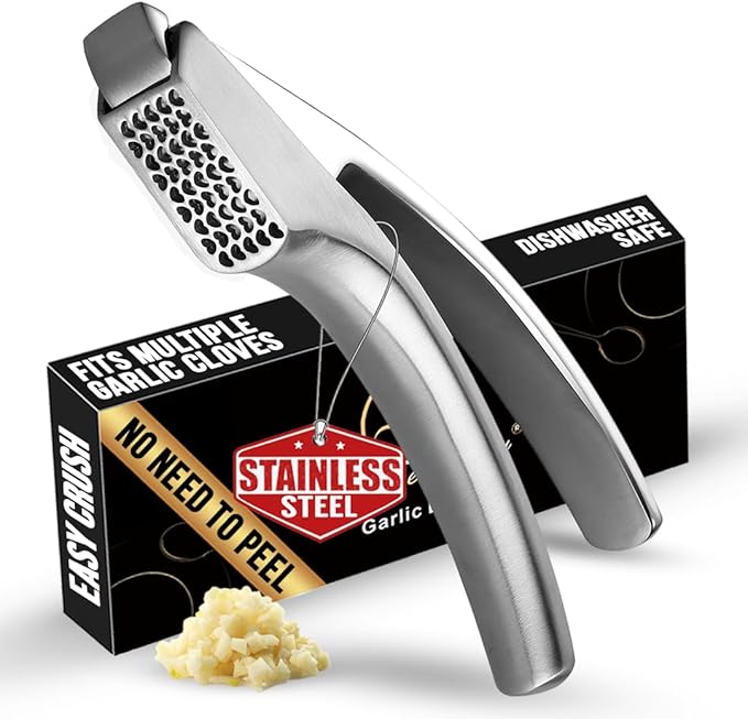 Gourmet Easy Lifetime Replace Garlic Press, No Need to Peel, Coarse Mince