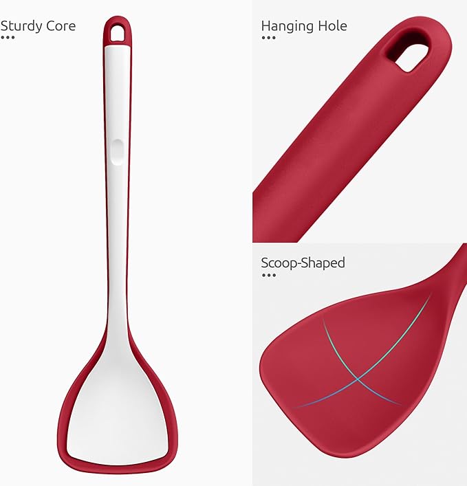 U-Taste Silicone Wok Spatula, 600ºF Heat Resistant Stir Fry Tool, Red