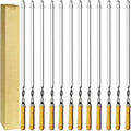 Antallcky 12 Pack Kebab Skewers Stainless Steel Sticks 23.5 Inches