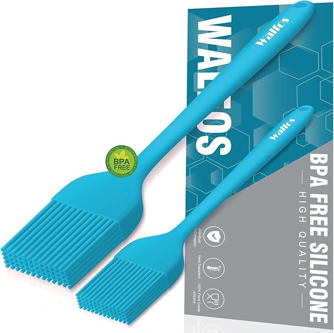 Walfos Silicone Basting Pastry Brush, 600℉ Heat Resistant Pastry Brush for BBQ Grill Baking Kitchen Cooking, BPA Free and Dishwasher Safe