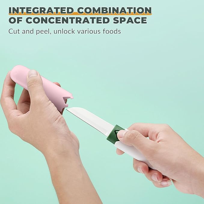 2 in 1 stainless steel Paring knife Peeler; fruit peeler; apple peeler; pear peeler, vegetable peeler, Kitchen Peeler (2, Pink White)