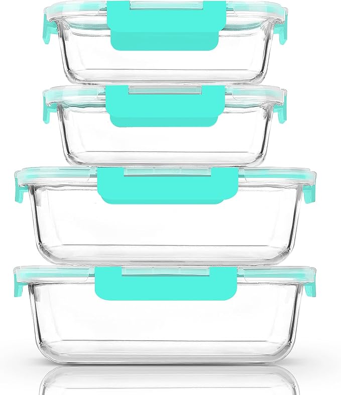 M MCIRCO 80 oz & 36 oz Extra Large Glass Food Storage Containers with Lids