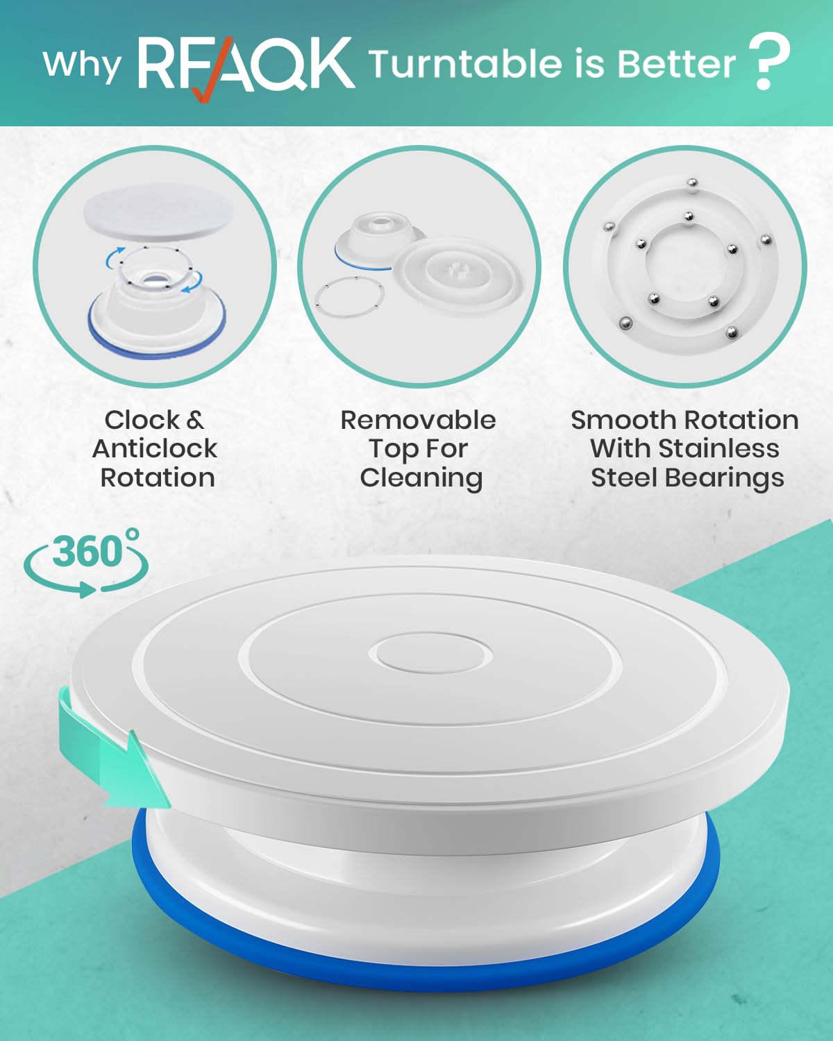 RFAQK 90PCs Cake Decorating Kit for Beginners, Baking Supplies Includes Cake Turntable, Cake Leveler, 24 Icing Piping Tips, 56 Piping Bags, 2 Couplers, Spatulas, Scrapers, Video Course and Booklet