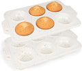 2 Pack Silicone Muffin Pan - Non Stick Collapsible Metal-Reinforced Frame Cupcake Pan with Handles 6 Cup Regular, BPA Free Cupcake and Medium Muffin Tray, Baking Pan Molds for Oven Dishwasher Safe