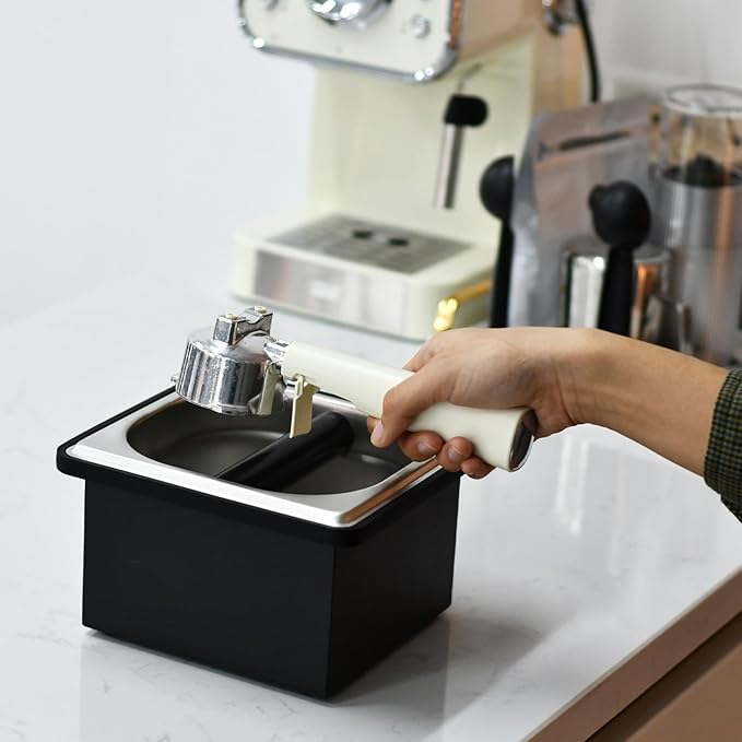 Espresso Knock Box Stainless Steel Coffee Puck Container Knockbox