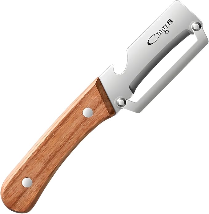 ANMIOU Vegetable Peeler Wooden Handle Sharp Stainless Steel Blade for Fruit