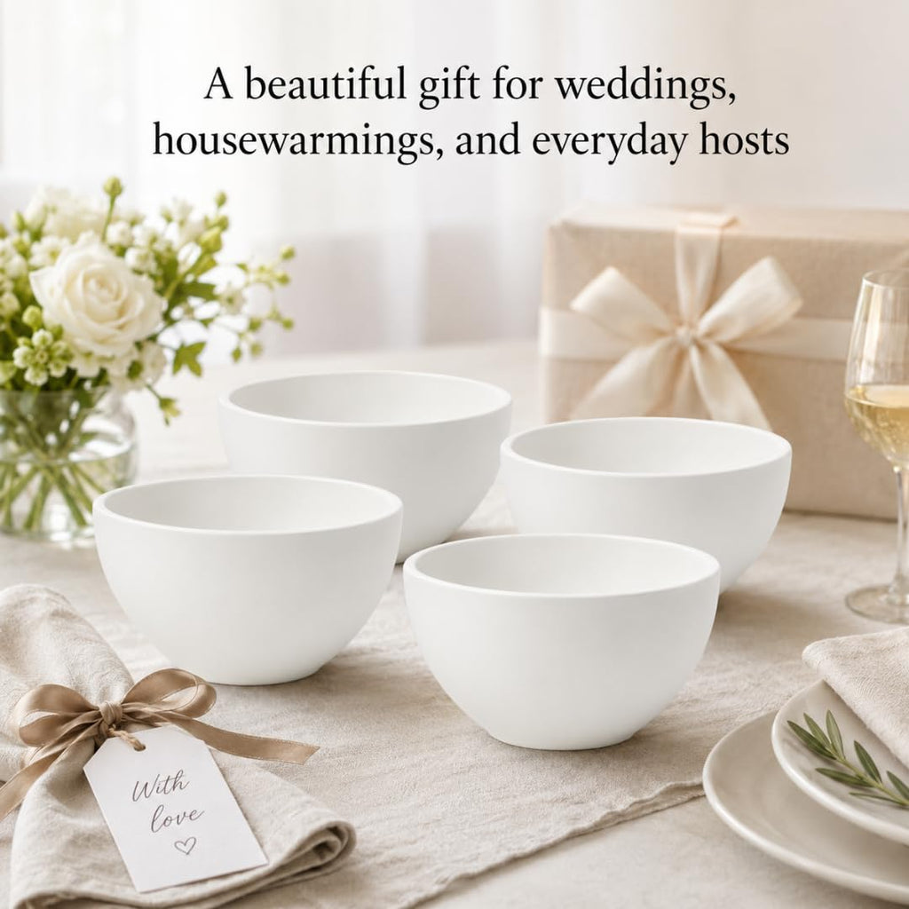 Villeroy & Boch Artesano Original Rice Bowls, Creamy White, Set of 4