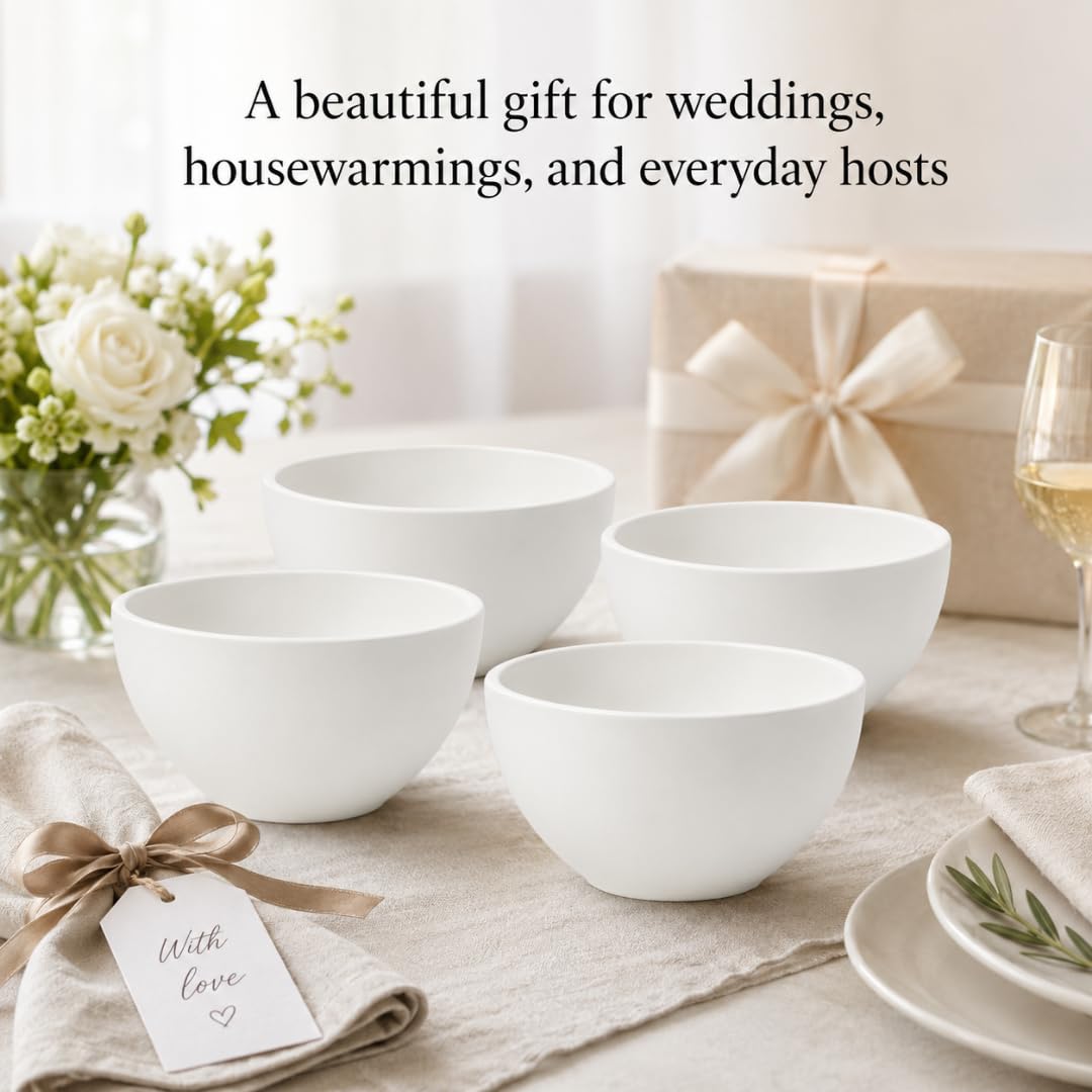 Villeroy & Boch Artesano Original Rice Bowls, Creamy White, Set of 4
