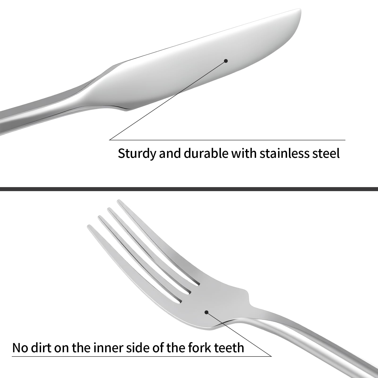 Kelenfer Silverware Set with Hexagon Handle 20 Piece Service for 4