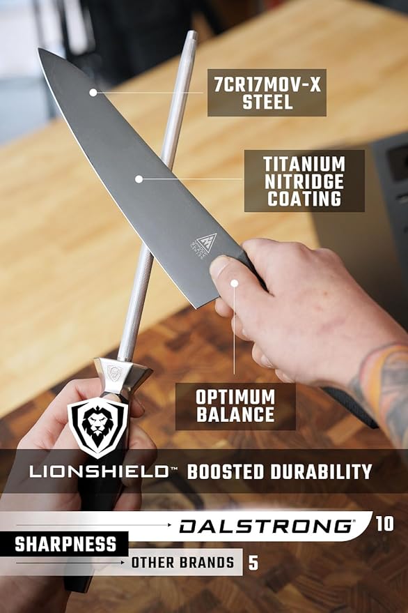 Dalstrong 12-Piece Knife Block Set — All-Black Titanium-Coated Blades, 15° Honbazuke Edge, Full-Tang G-10 Handles — Shadow Black Series For Modern Dark Kitchens & Statement Cooks — NSF Certified