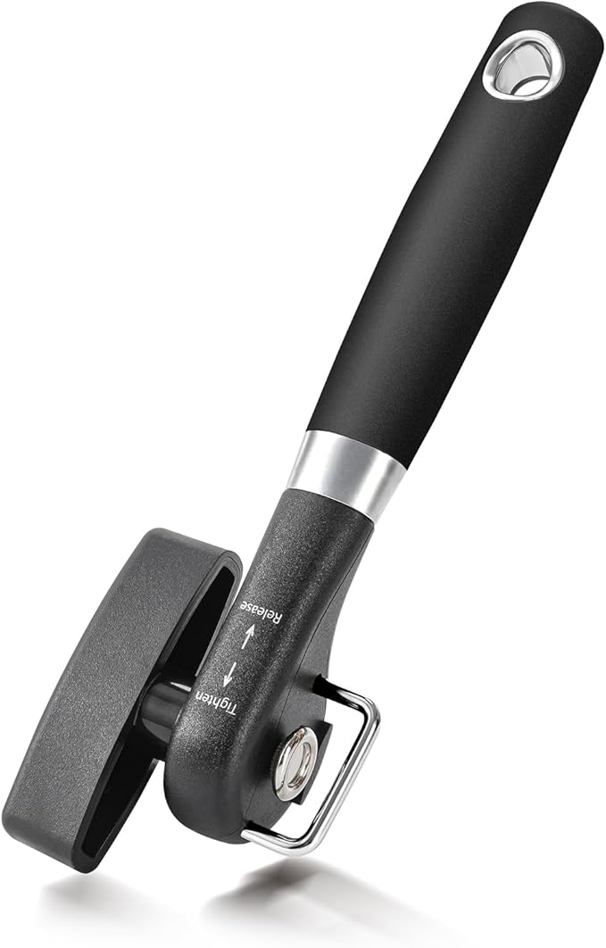 Beneno Can Opener, Manual Side Safe Cut Can Opener Smooth Edge, Black