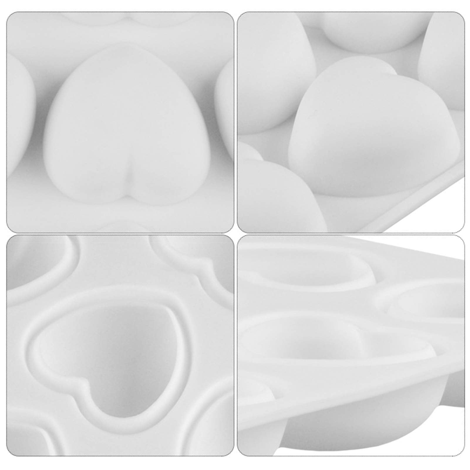 OCPO Kitchen Heart Silicone Mold for Baking Mousse Cake, 15 Cavities