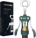 Beneno Premium Wing Corkscrew Wine Opener and Bottle Opener, Dark Green