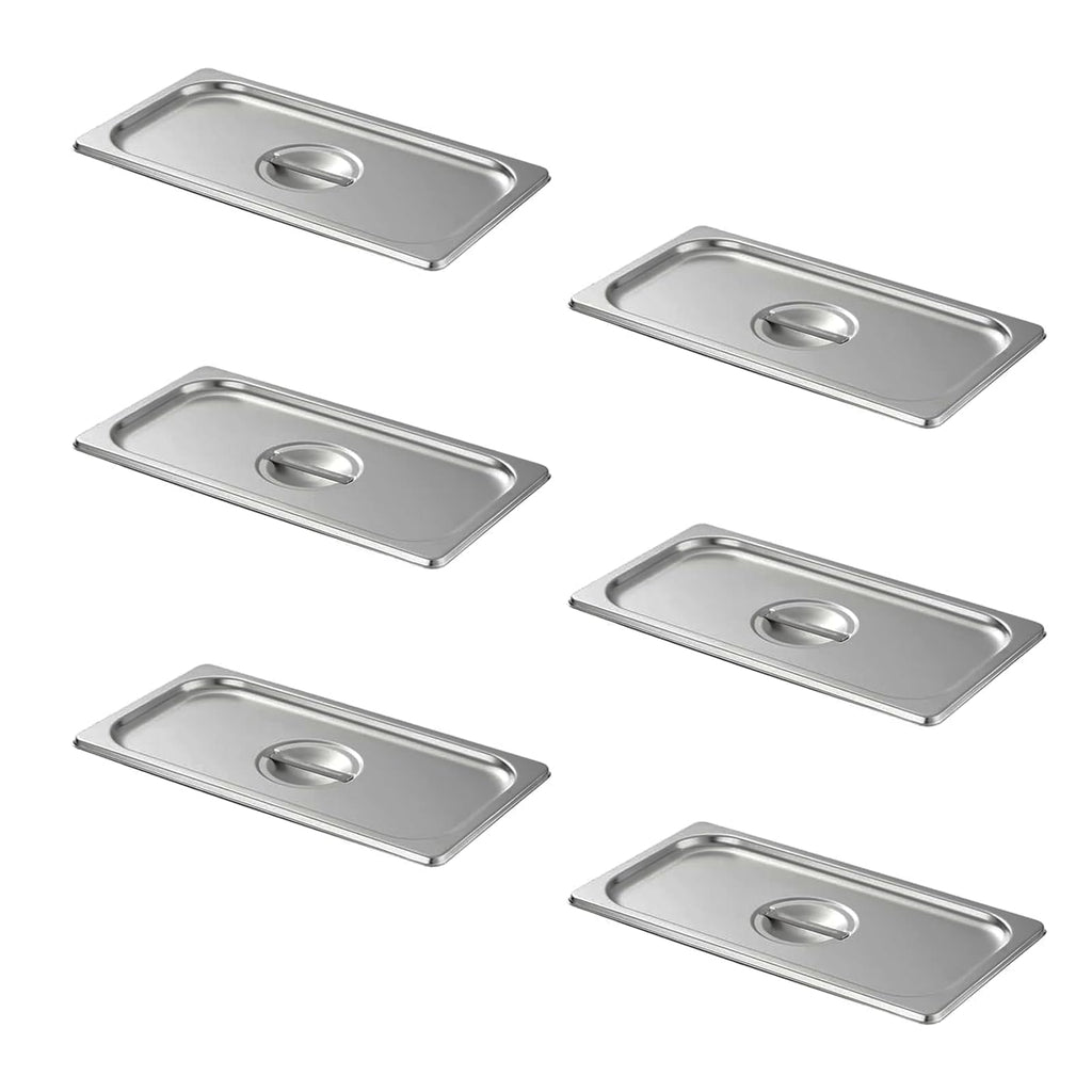 Aplancee Stainless Steel Pan Lid - Fits 1/3 Size Steam Table Pans Dishwasher Safe for Catering, Buffets, Restaurants