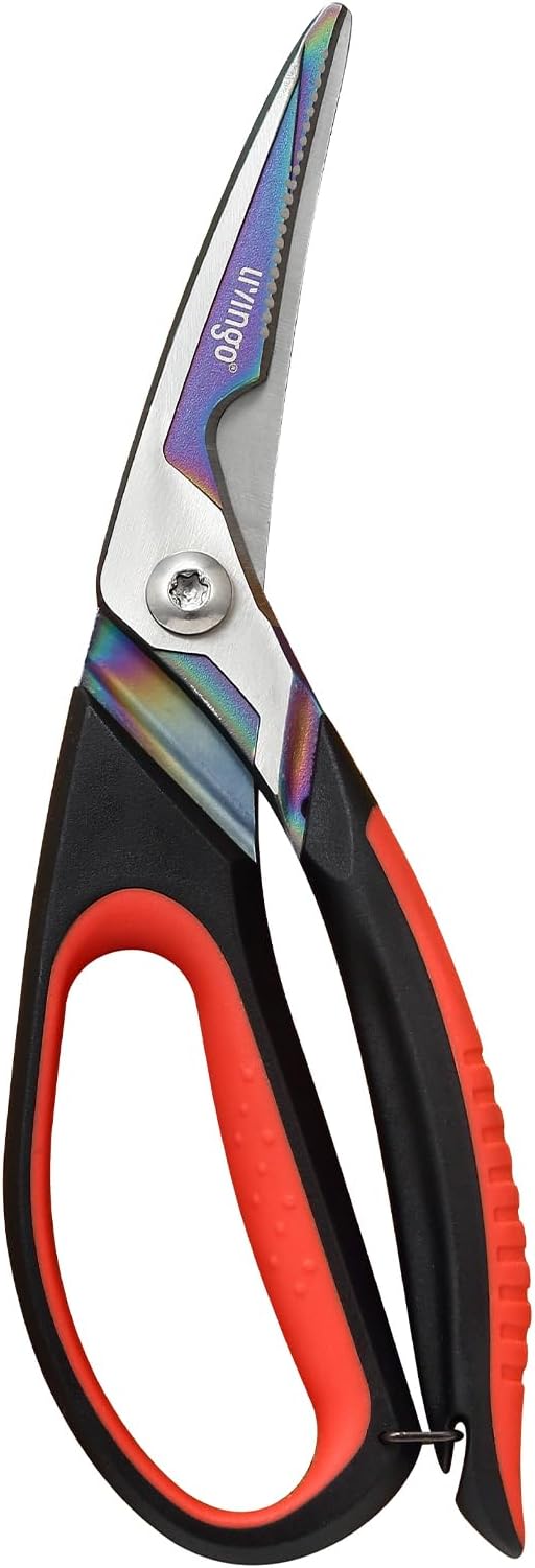LIVINGO 9.5" Heavy Duty Kitchen Scissors Titanium Coated Poultry Shears