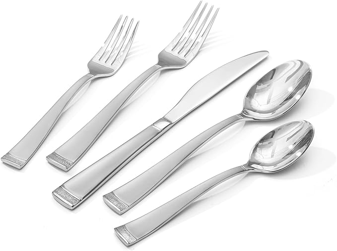 KINGSTONE 20-Piece Flatware Set, 18/10 Stainless Steel Silverware Set for 4