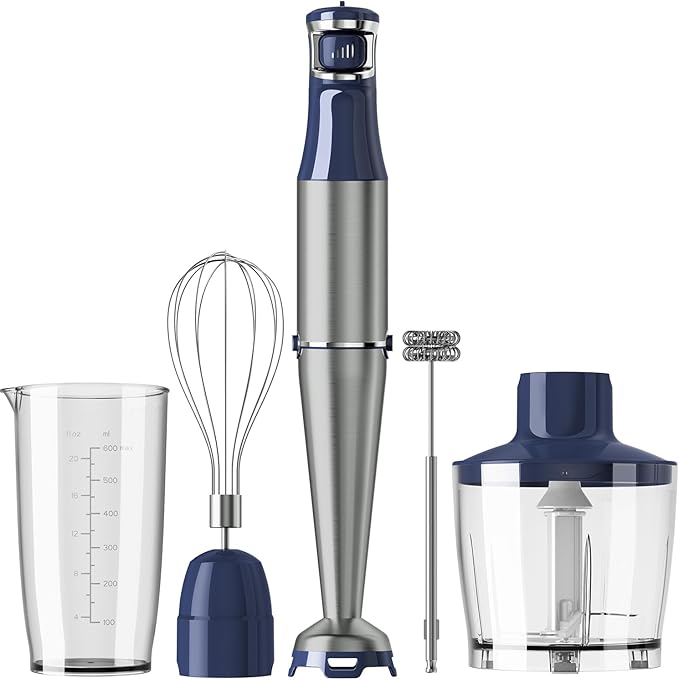 Turelar Immersion Blender Handheld 5 in 1 Hand Blender Set 1100W Heavy Duty