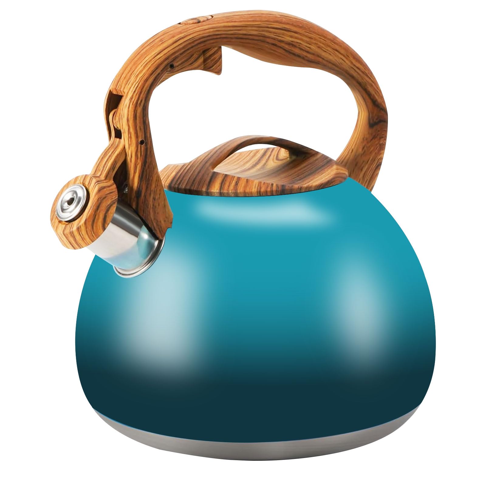 Foedo 3.2Qt Stainless Steel Whistling Tea Kettle Stovetop, Dark Green