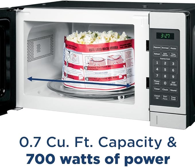 GE Countertop Microwave Oven, 700 Watt, 0.7 Cu. Ft., Black, GCST07N1WBB
