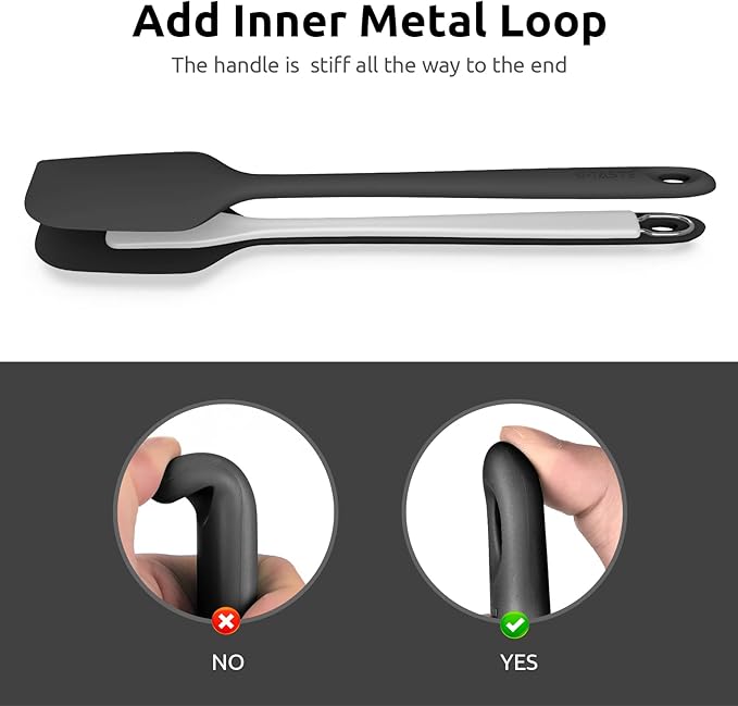 U-Taste 14in Extra Large Silicone Spatula, 480°F Heat Resistant, Black