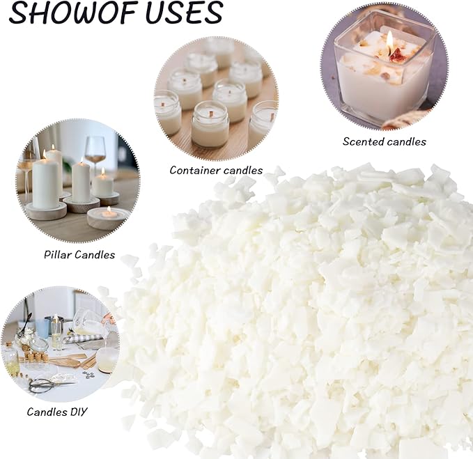 CLTNIKET Candle Making Soy Wax-2 lb Bag（32oz）-Pure Nature DIY Soy Wax Flakes