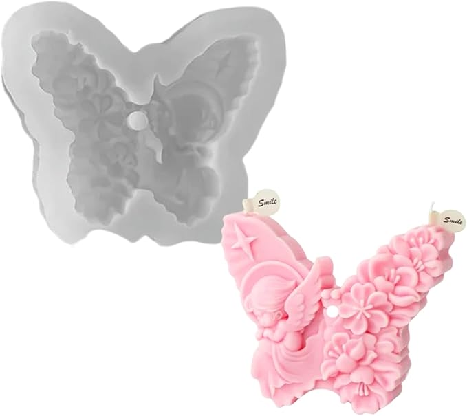 Lace Butterfly Silicone Soap Candle Resin Mold for Floral Car Air Freshener