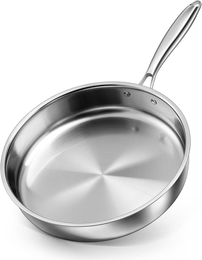 P&P CHEF 12 Inch 3-Ply Stainless Steel Frying Pan Skillet