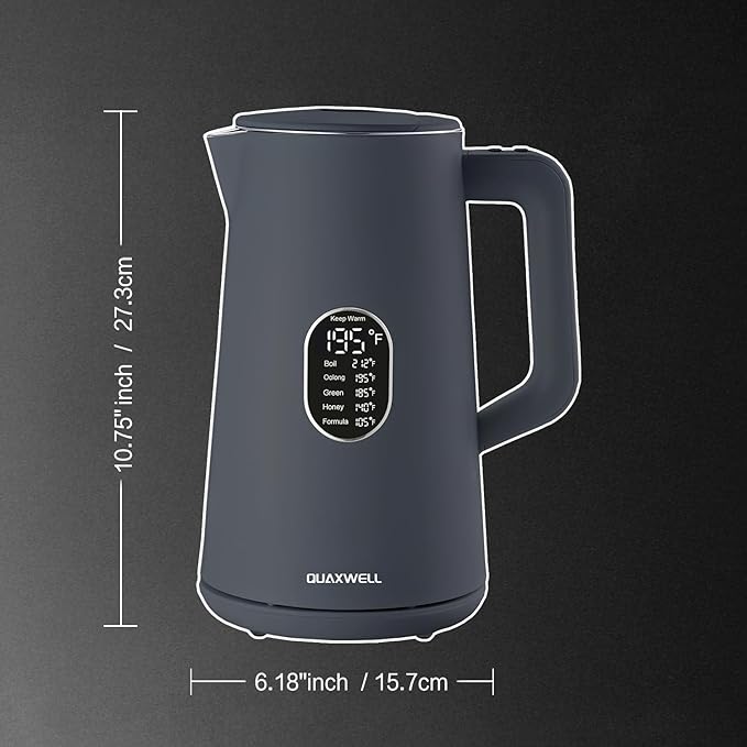 QUAXWELL 1.5L Electric Kettle Temperature Control,Gray