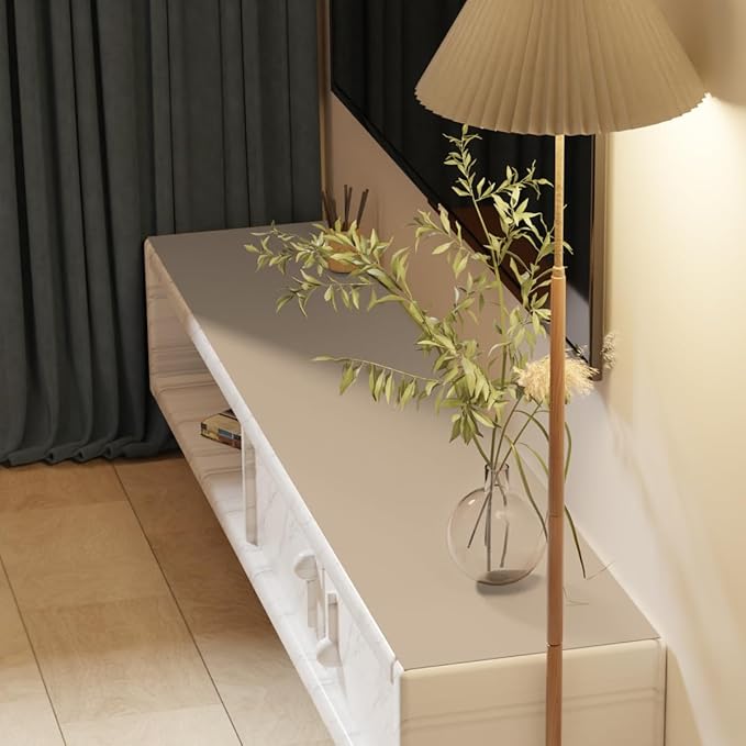 Zinkooat Dresser Protector - Can Be Used On Both Sides Waterproof and Easy to Clean Good Flatness Used for Dresser Table(Light Brown+Gray 10x48)