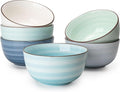 Sweese 20 Oz Porcelain Cereal Bowls - Set of 6, Multicolor, Lead-Free, for Soup, Salad, Rice Snacks, Kitchen Decor