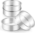 LIANYU 6 Inch Cake Baking Pan Set of 4, Stainless Steel Round Cake Bake Pan