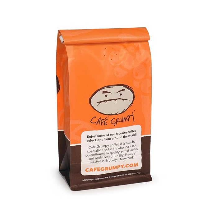 Café Grumpy Ethiopia Yirgacheffe Single Origin Whole Coffee Beans, 12 oz Bag Farm to Table Medium Roast, French Press Pour Over Cold Brew Drip