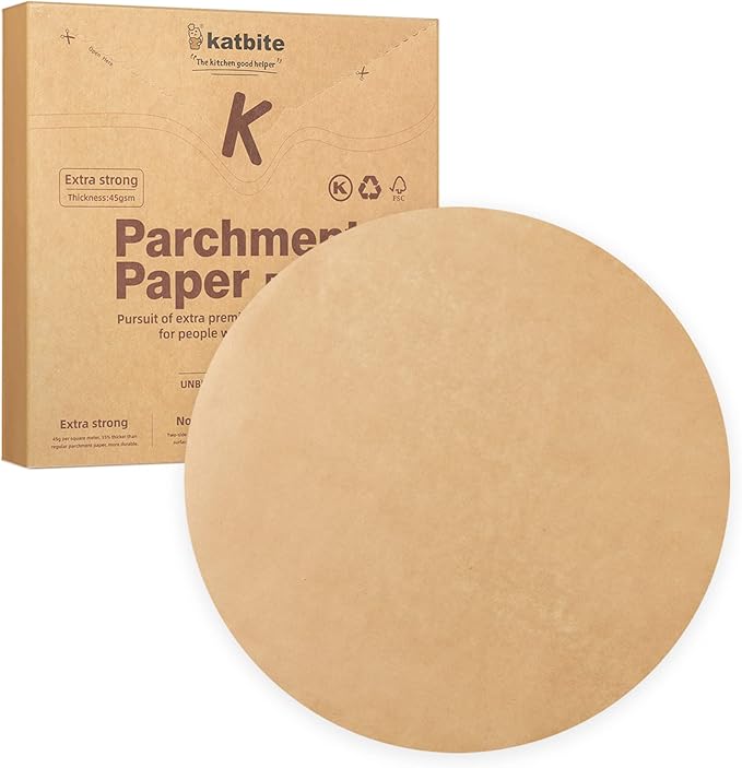 Katbite Parchment Paper Rounds, Non-Stick Heavy Duty, 4 Inch 200Pcs