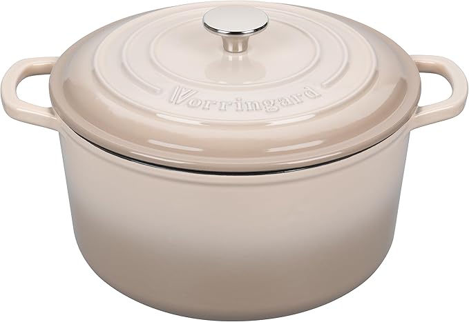 VORRINGARD Enameled Cast Iron Dutch Oven Pot with Lid, for Sourdough Bread Baking, Round Dutch Ovens, 4.5 Quart