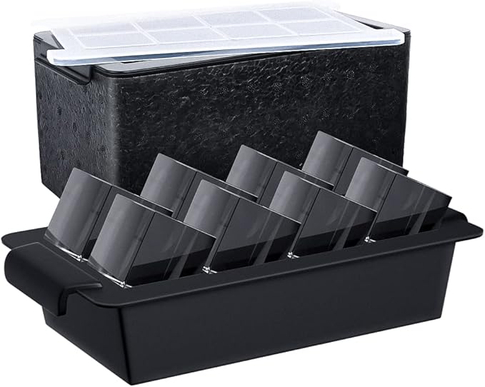 TINANA Upgrade 2 Inch Clear Ice Cube Tray Make 8 Large Square Crystal Ice Cube Maker for Cocktail, Whiskey & Bourbon Drinks, Gifts for Men