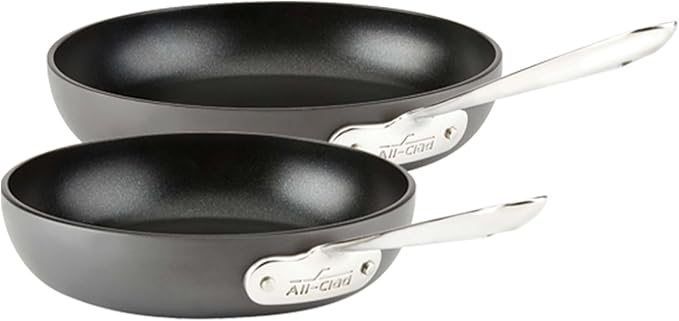 All-Clad HA1 Hard Anodized Nonstick Cookware Set 13 Piece Induction Oven Broiler Safe 500F, Lid Safe 350F Pots and Pans Black