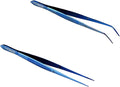 O'Creme Stainless Steel Culinary Tweezer Tongs, Curved & Straight